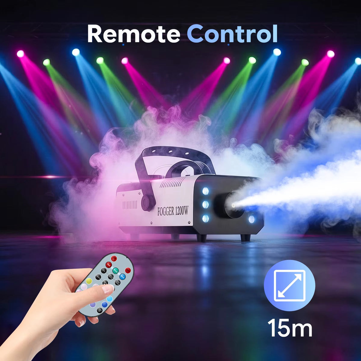 1200W - Colorful Light Remote Control Smoke Machine