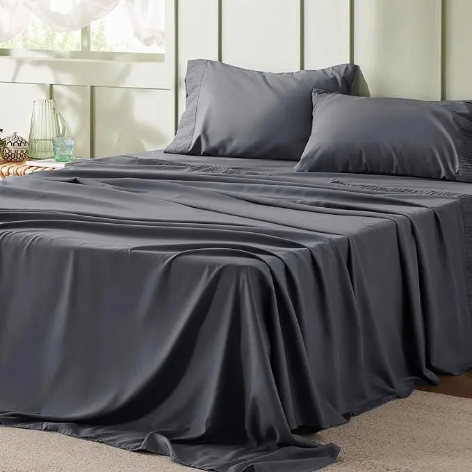 Solid Microfiber Plain Bedsheet Sets