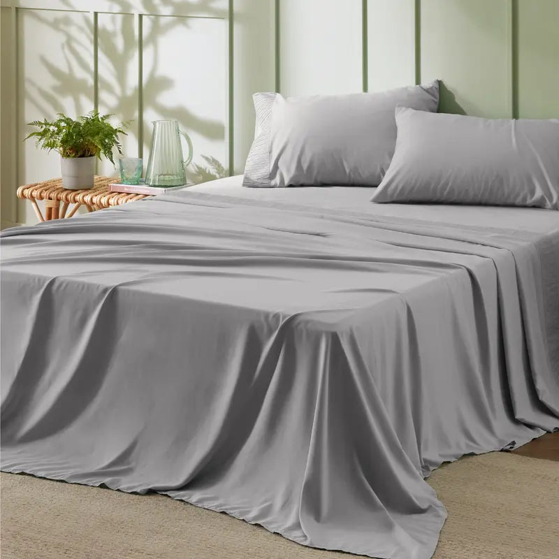 Solid Microfiber Plain Bedsheet Sets