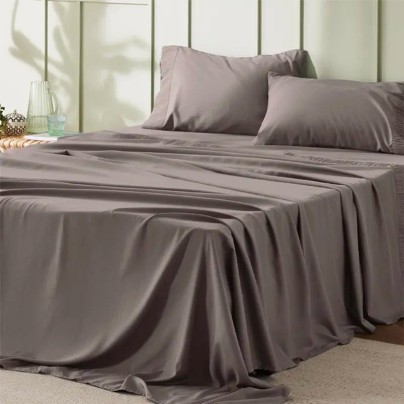 Solid Microfiber Plain Bedsheet Sets